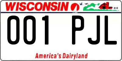 WI license plate 001PJL