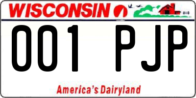 WI license plate 001PJP