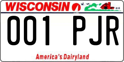 WI license plate 001PJR