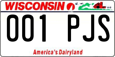 WI license plate 001PJS