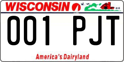 WI license plate 001PJT