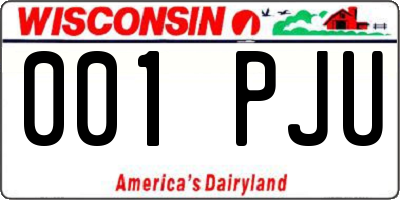 WI license plate 001PJU