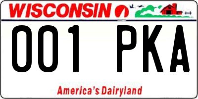 WI license plate 001PKA