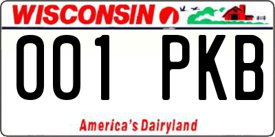 WI license plate 001PKB