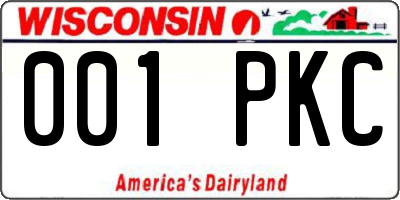 WI license plate 001PKC