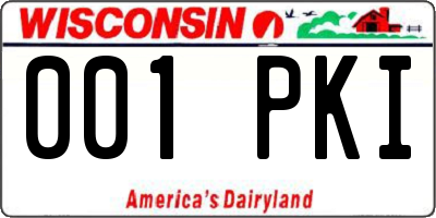WI license plate 001PKI