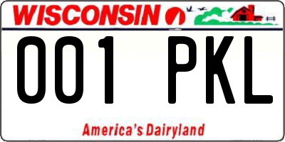 WI license plate 001PKL