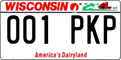 WI license plate 001PKP