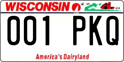 WI license plate 001PKQ