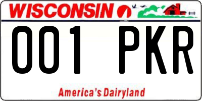 WI license plate 001PKR