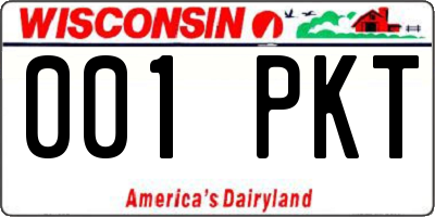 WI license plate 001PKT