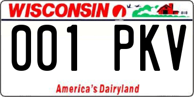 WI license plate 001PKV