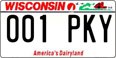 WI license plate 001PKY
