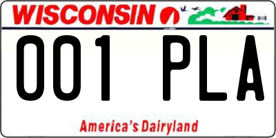 WI license plate 001PLA