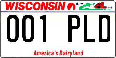 WI license plate 001PLD