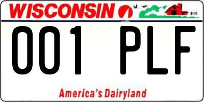 WI license plate 001PLF