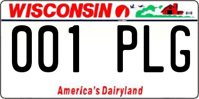 WI license plate 001PLG