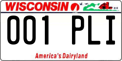 WI license plate 001PLI
