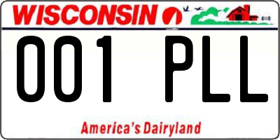 WI license plate 001PLL