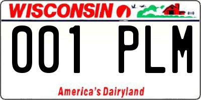 WI license plate 001PLM