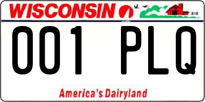 WI license plate 001PLQ