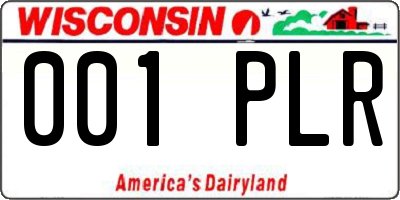 WI license plate 001PLR