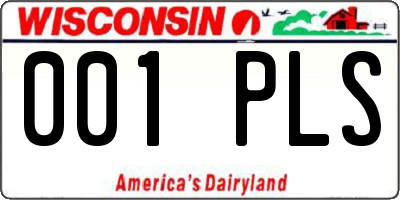 WI license plate 001PLS
