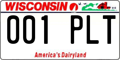 WI license plate 001PLT