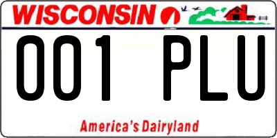 WI license plate 001PLU