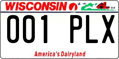 WI license plate 001PLX