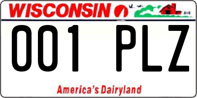 WI license plate 001PLZ