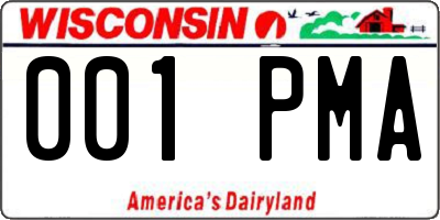 WI license plate 001PMA