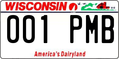 WI license plate 001PMB