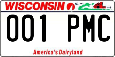 WI license plate 001PMC