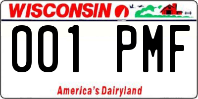 WI license plate 001PMF