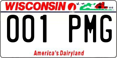 WI license plate 001PMG
