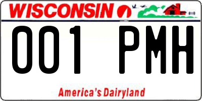 WI license plate 001PMH