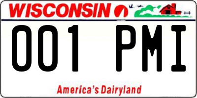 WI license plate 001PMI