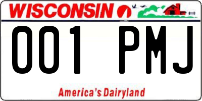 WI license plate 001PMJ