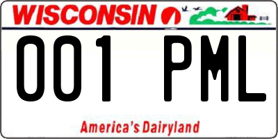 WI license plate 001PML