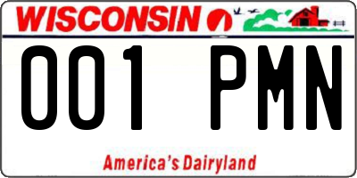 WI license plate 001PMN