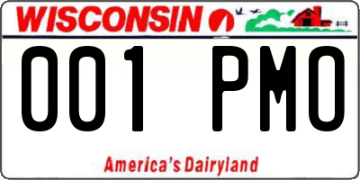 WI license plate 001PMO