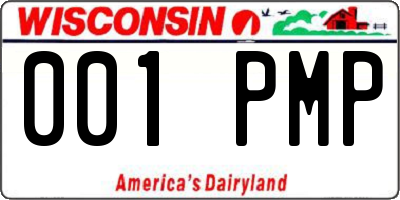 WI license plate 001PMP