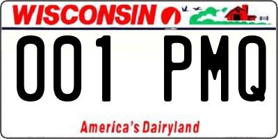 WI license plate 001PMQ