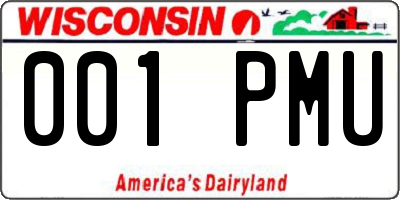 WI license plate 001PMU