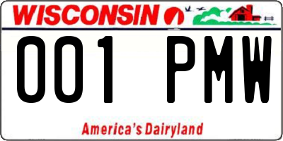 WI license plate 001PMW