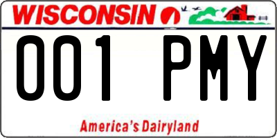 WI license plate 001PMY