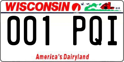 WI license plate 001PQI