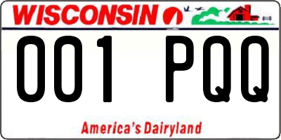 WI license plate 001PQQ