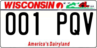 WI license plate 001PQV